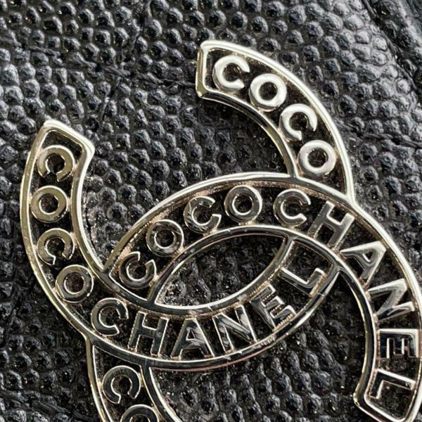 シャネル チェーンウォレット ココマーク マトラッセ キャビアスキン AP3837 CHANEL 財布 チェーンショルダーバッグ 黒