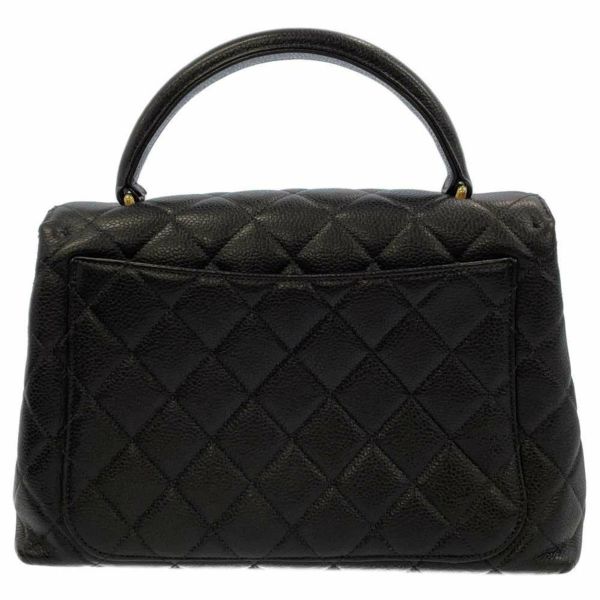 シャネル ハンドバッグ マトラッセ ココマーク トキャビアスキン トップハンドル CHANEL バッグ 黒