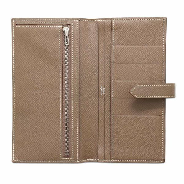 エルメス 長財布 ベアンスフレ エトゥープ/シルバー金具 エプソン A刻印 HERMES 財布