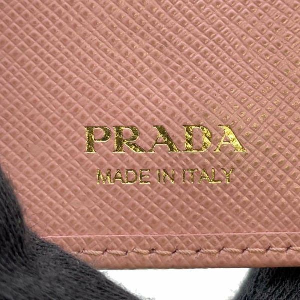 プラダ 4連キーケース サフィアーノ 1PG004 PRADA キーケース キーリング付き ピンク