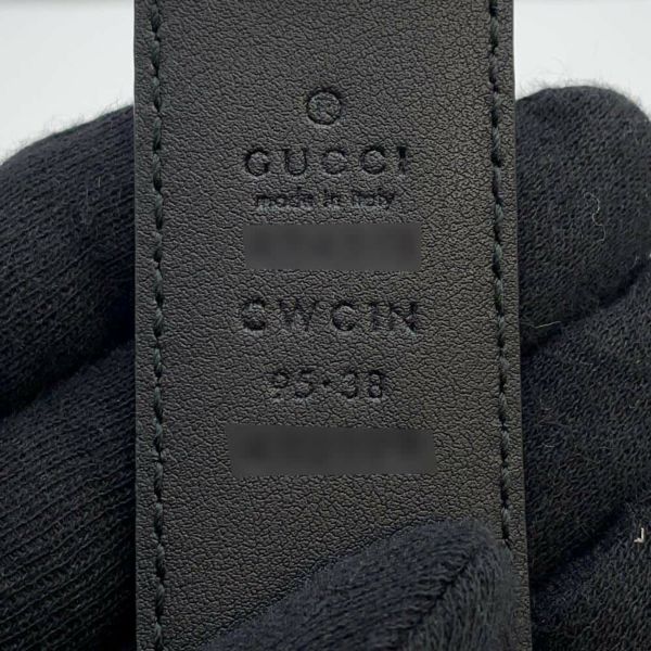 グッチ べルト グッチシマ  レザー サイズ95 474313 GUCCI メンズ 黒