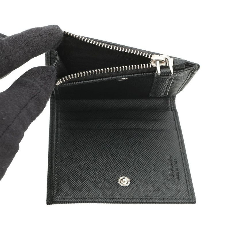 プラダ 二つ折り財布 Re-Nylon トライアングルロゴ コンパクトウォレット ナイロン 2ML049 PRADA 黒