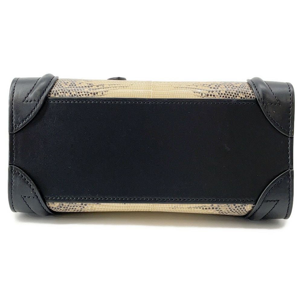 セリーヌ ハンドバッグ ラゲージ ナノショッパー リザード CELINE 2way 黒