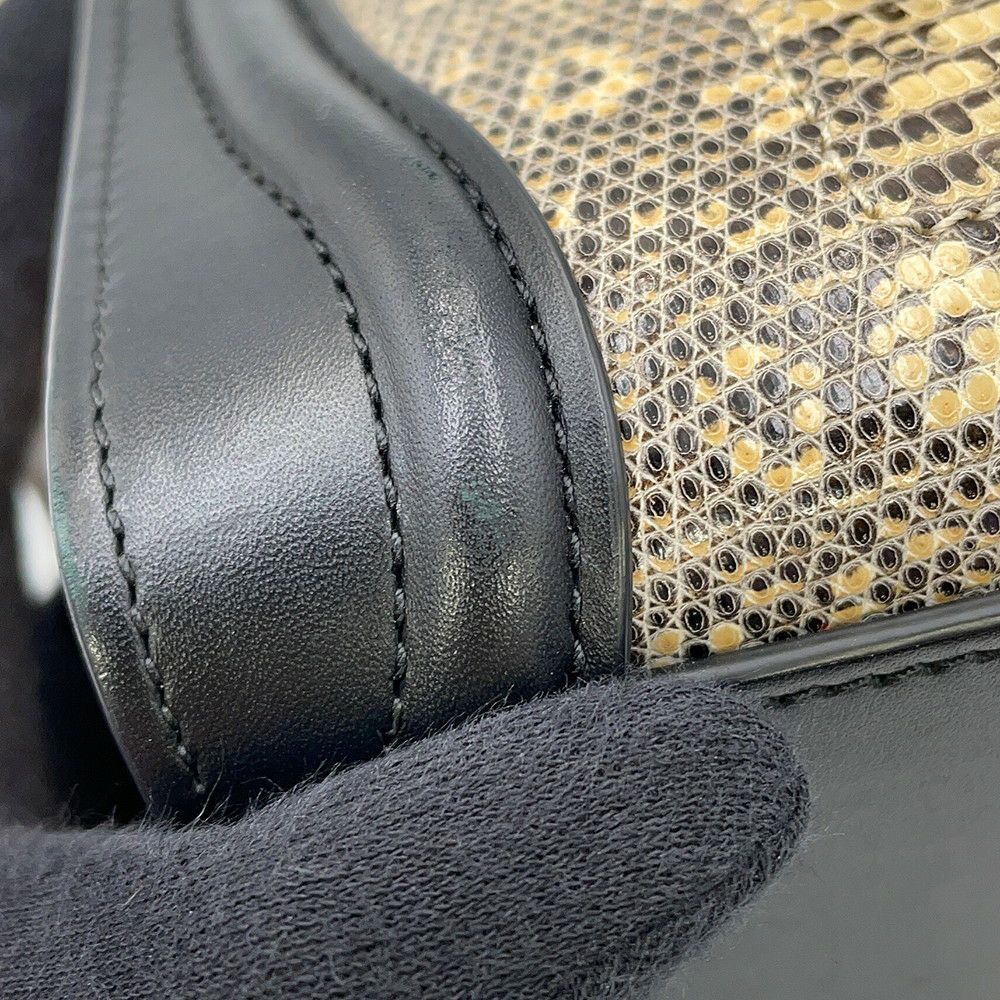 セリーヌ ハンドバッグ ラゲージ ナノショッパー リザード CELINE 2way 黒