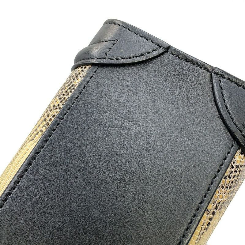 セリーヌ ハンドバッグ ラゲージ ナノショッパー リザード CELINE 2way 黒