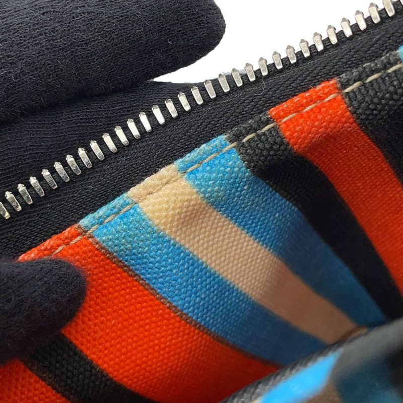 プラダ ショルダーバッグ トライアングルロゴ ストライプ キャンバス 2VH147 PRADA