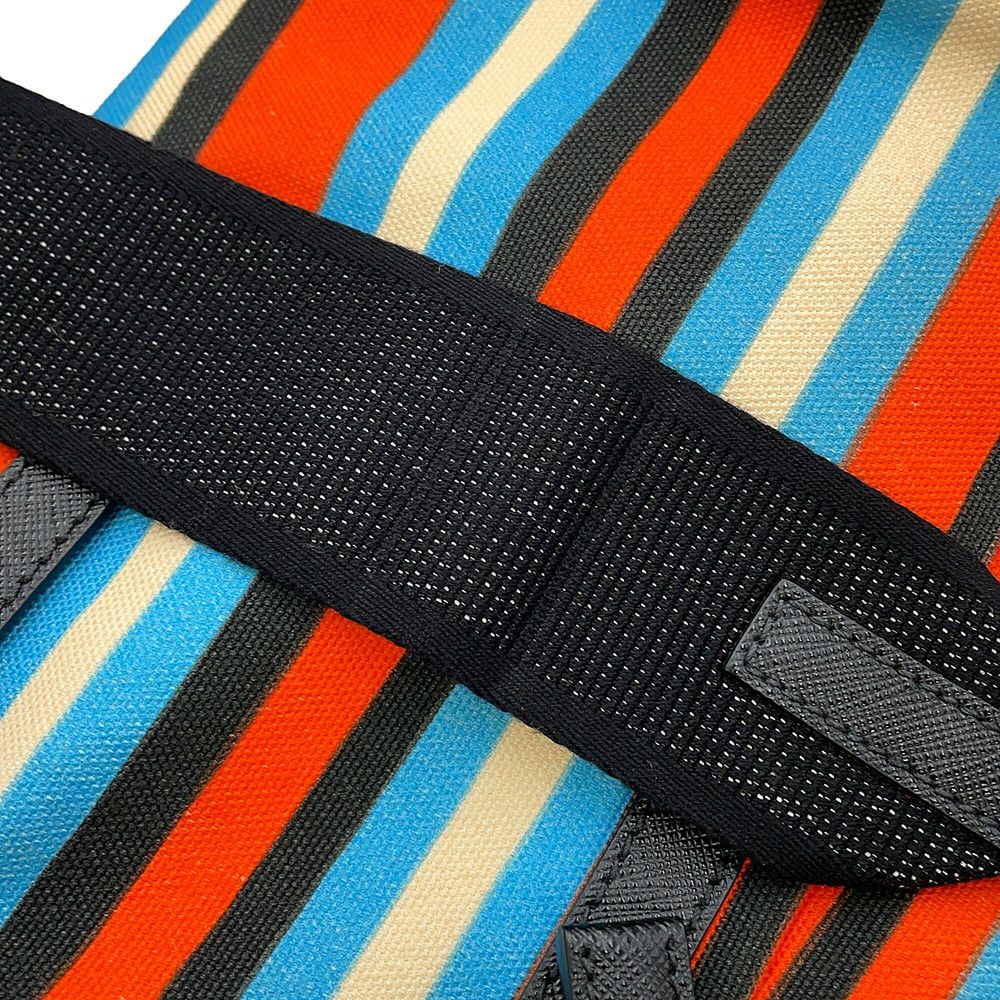 プラダ ショルダーバッグ トライアングルロゴ ストライプ キャンバス 2VH147 PRADA