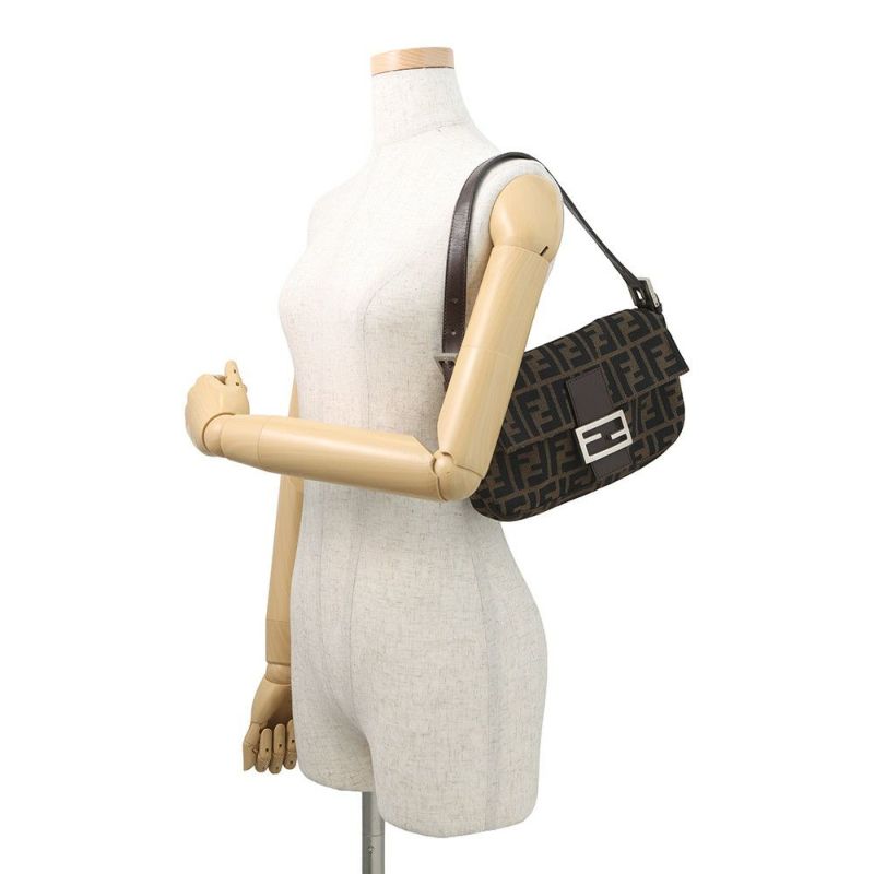 フェンディ ハンドバッグ ズッカ柄 マンマバケット キャンバス レザー 33492 FENDI ワンショルダー