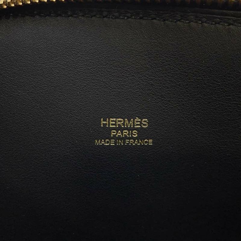 エルメス ボリード1923 25 ブラック/ゴールド金具 エプソン W刻印 HERMES 2wayショルダー 黒