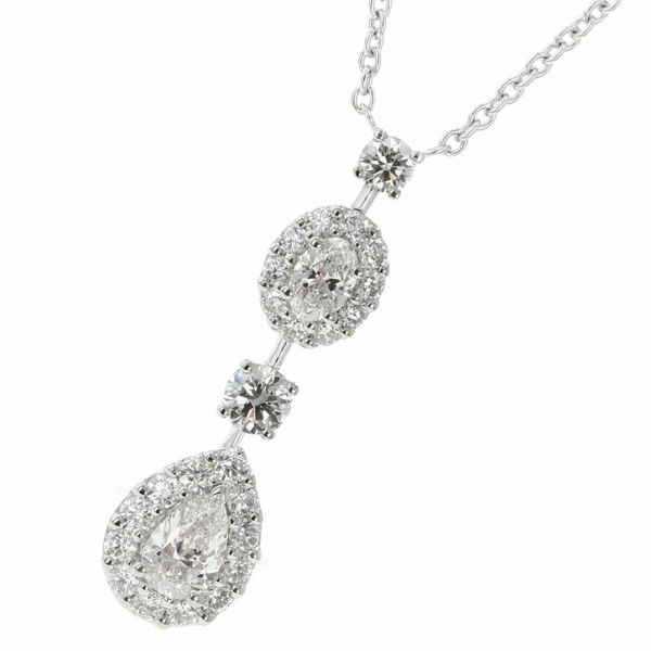 グラフ ネックレス アイコン オーバル&ペアシェイプ ダイヤ ペアシェイプ 中石0.50ct K18WGホワイトゴールド GIA鑑定書付き