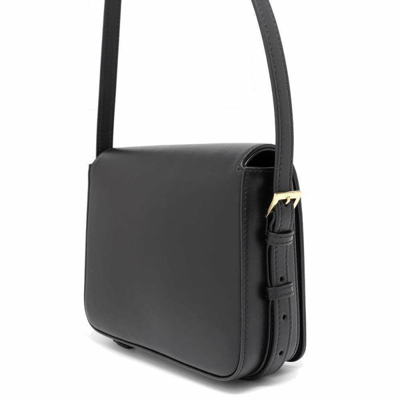 バーバリー ショルダーバッグ ロゴ フラップ レザー 8067035 BURBERRY バッグ 斜め掛け 黒