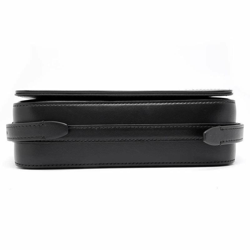 バーバリー ショルダーバッグ ロゴ フラップ レザー 8067035 BURBERRY バッグ 斜め掛け 黒