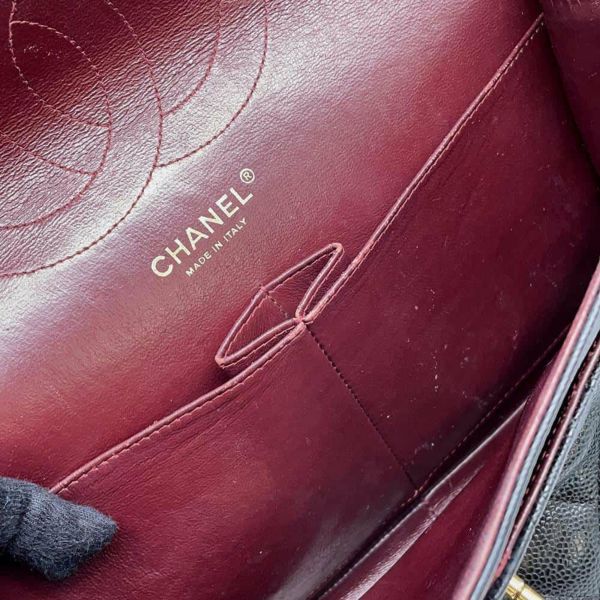 シャネル チェーンショルダーバッグ マトラッセ30 キャビアスキン ココマーク A58600 CHANEL バッグ 黒