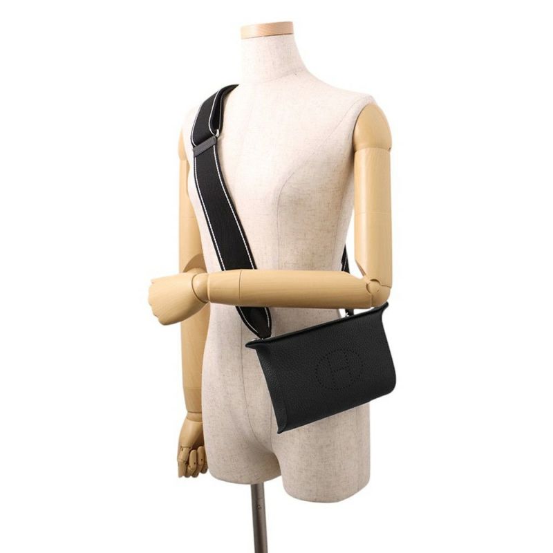 エルメス ショルダーバッグ ヴィドポッシュ ブラック/シルバー金具 トゴ K刻印 黒