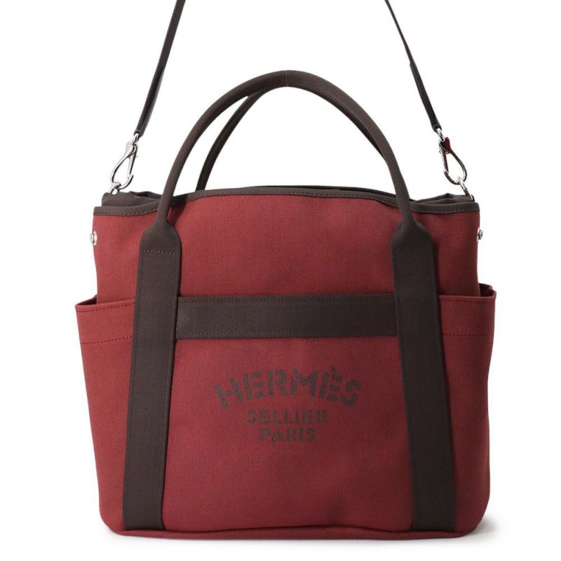 エルメス サックドパンサージュ グルーム ルージュアッシュ/ショコラ/シルバー金具 K刻印 2way