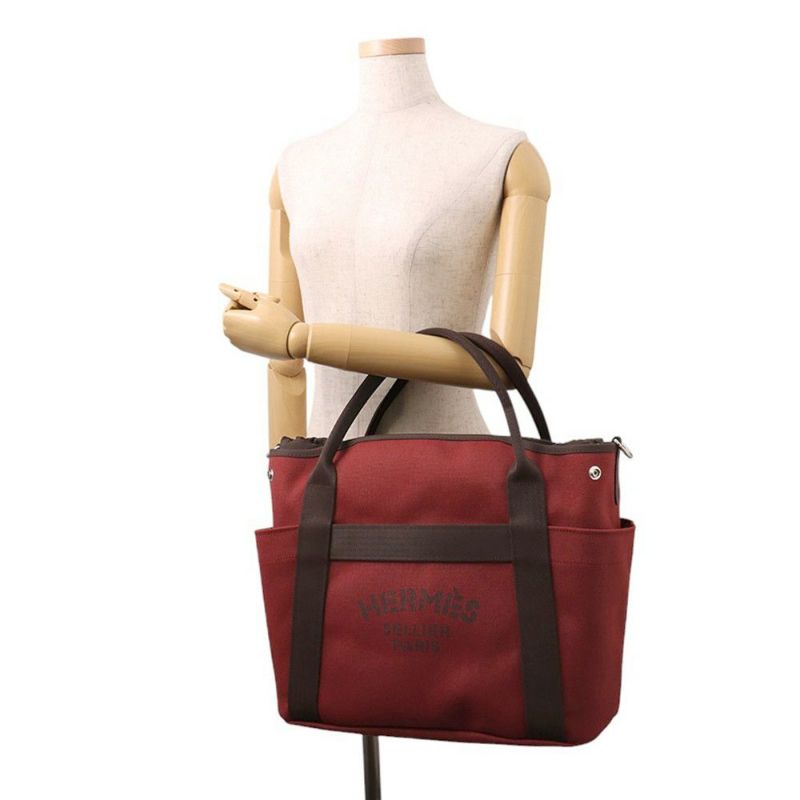 エルメス サックドパンサージュ グルーム ルージュアッシュ/ショコラ/シルバー金具 K刻印 2way