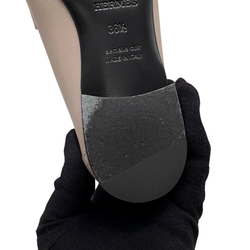 エルメス モカシン パリ レザー レディースサイズ36 1/2 HERMES 靴 ローファー