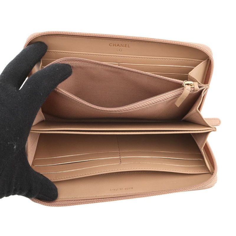 シャネル 長財布 ボーイシャネル ココマーク マトラッセ ラウンドジップウォレット A80815 CHANEL ラウンドファスナー