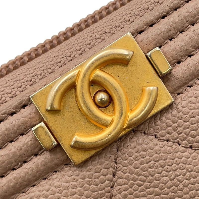 シャネル 長財布 ボーイシャネル ココマーク マトラッセ ラウンドジップウォレット A80815 CHANEL ラウンドファスナー