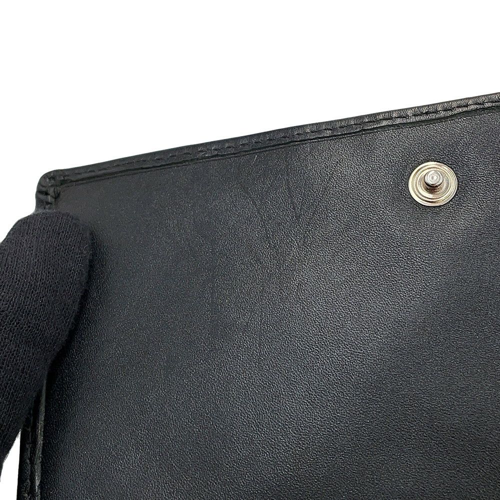 シャネル 二つ折り財布 マトラッセ ココマーク カンボンライン ウォレット ラムスキン CHANEL 財布 黒