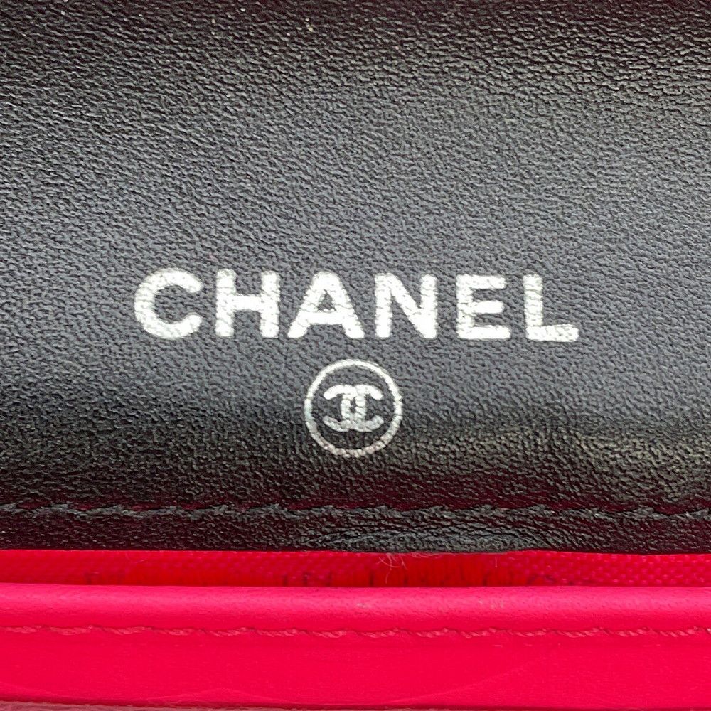 シャネル 二つ折り財布 マトラッセ ココマーク カンボンライン ウォレット ラムスキン CHANEL 財布 黒