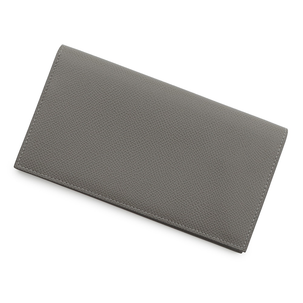 エルメス 二つ折り長財布 シチズンツイル ロング グリメイヤー/シルバー金具 エプソン U刻印 HERMES 財布 メンズ