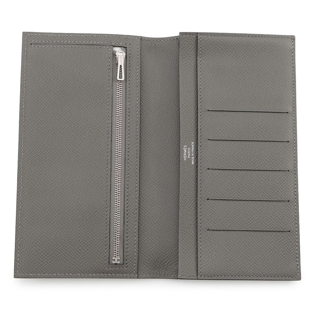 エルメス 二つ折り長財布 シチズンツイル ロング グリメイヤー/シルバー金具 エプソン U刻印 HERMES 財布 メンズ
