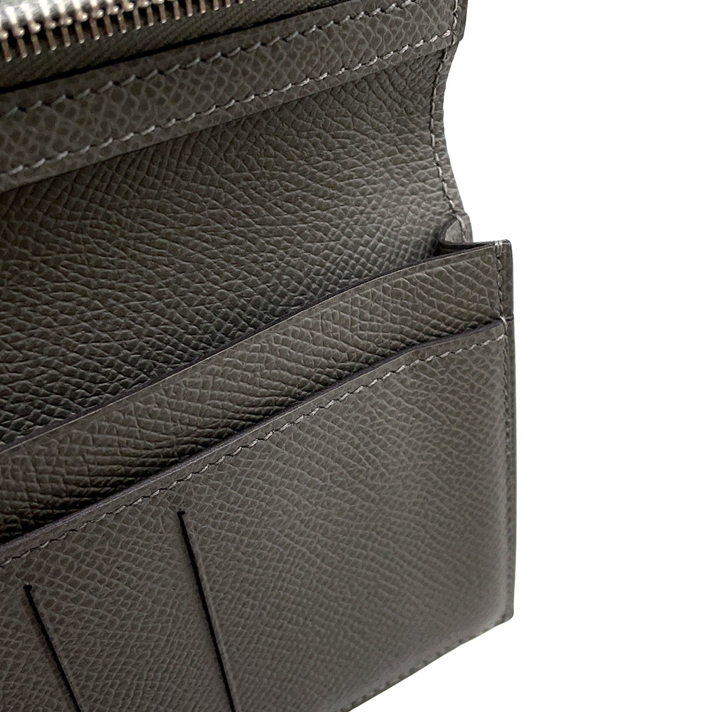 エルメス 二つ折り長財布 シチズンツイル ロング グリメイヤー/シルバー金具 エプソン U刻印 HERMES 財布 メンズ