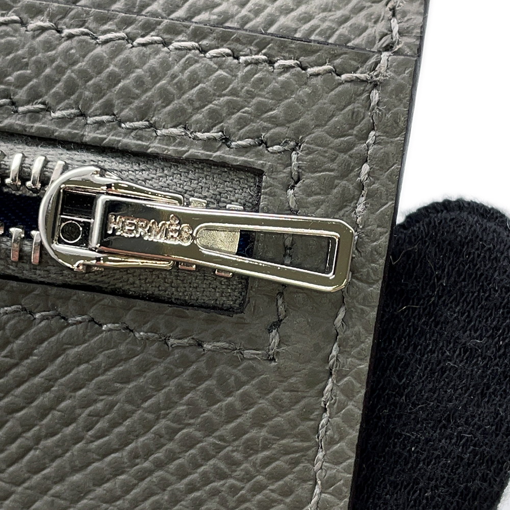 エルメス 二つ折り長財布 シチズンツイル ロング グリメイヤー/シルバー金具 エプソン U刻印 HERMES 財布 メンズ