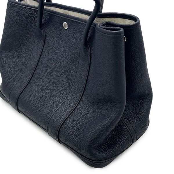 エルメス トートバッグ ガーデンパーティPM ブルーニュイ/シルバー金具 ネゴンダ X刻印