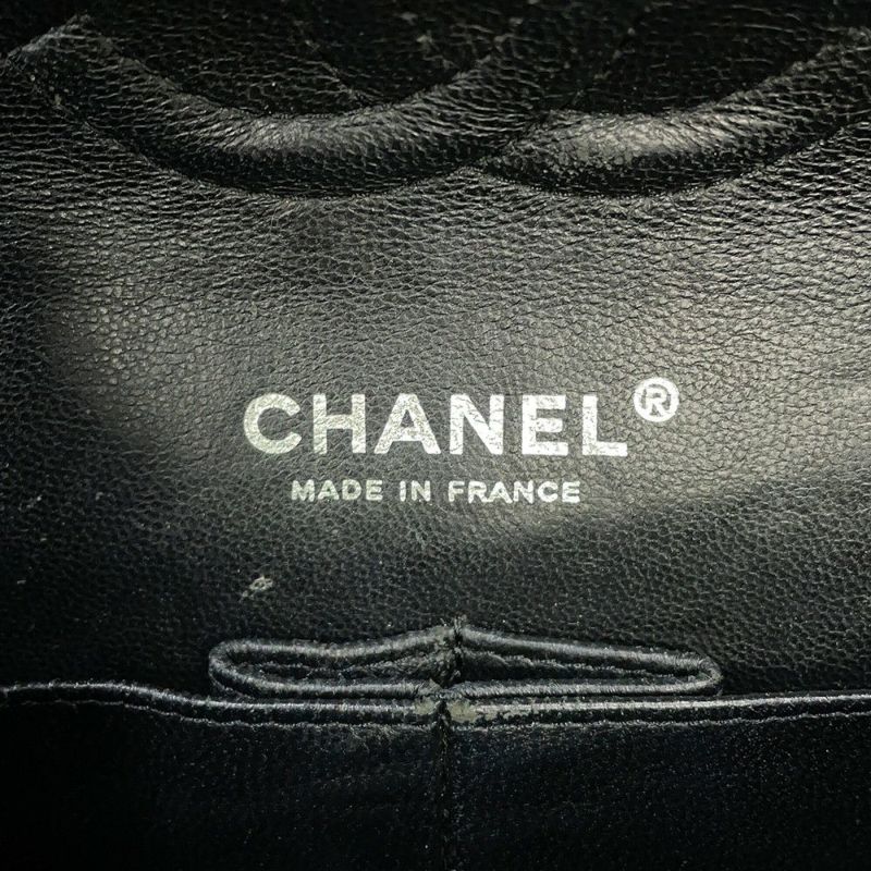 シャネル チェーンショルダーバッグ マトラッセ25 ココマーク ダブルチェーン キャビアスキン A01112 CHANEL 黒