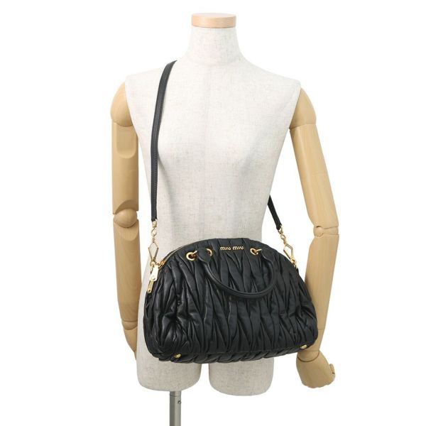 ミュウミュウ ハンドバッグ マテラッセ レザー RL0055 MIUMIU 2way 黒