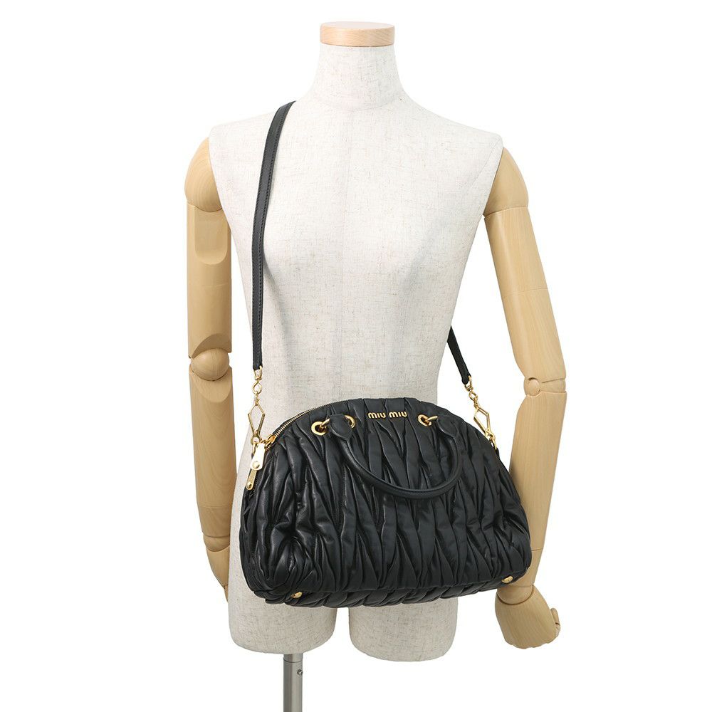 ミュウミュウ ハンドバッグ マテラッセ レザー RL0055 MIUMIU 2way 黒