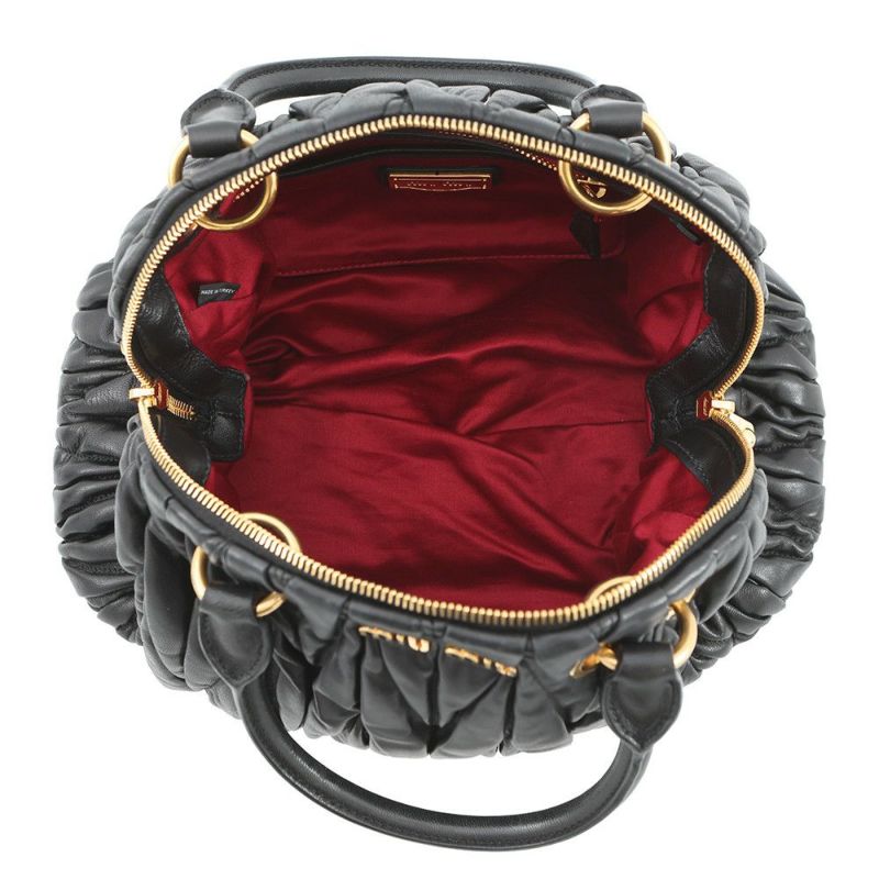 ミュウミュウ ハンドバッグ マテラッセ レザー RL0055 MIUMIU 2way 黒