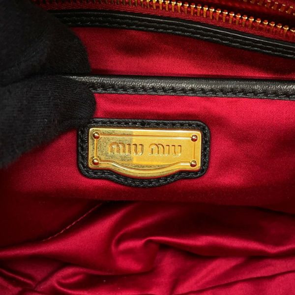 ミュウミュウ ハンドバッグ マテラッセ レザー RL0055 MIUMIU 2way 黒