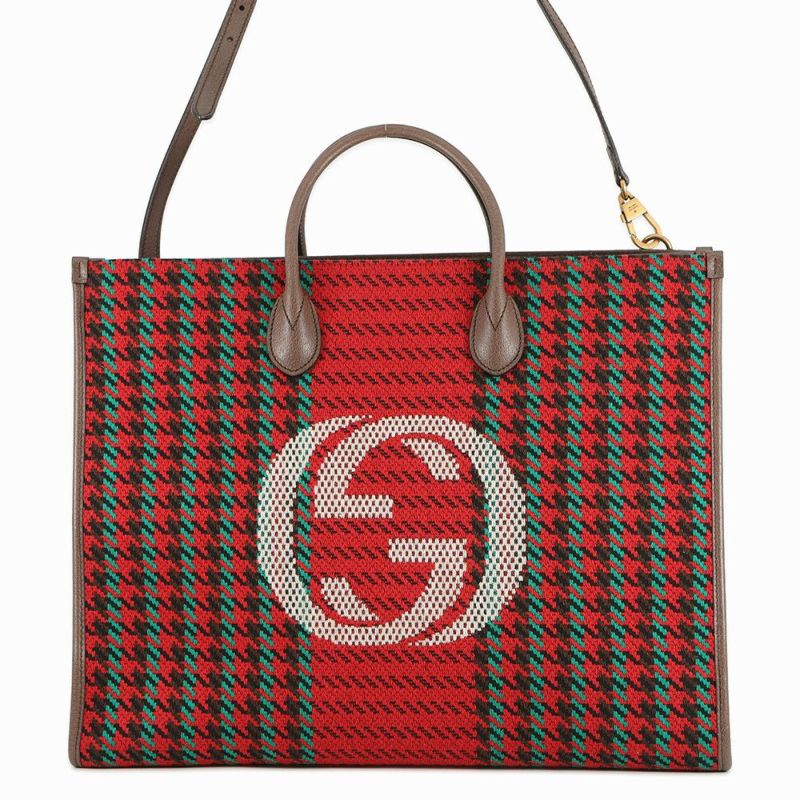 グッチ トートバッグ インターロキングG ツイード/レザー 644994 GUCCI バッグ 2wayショルダーバッグ