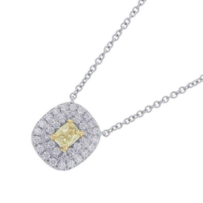 ティファニー ネックレス ソレスト イエローダイヤ 0.23ct/ダイヤ 0.15ct Pt950プラチナ/K18YGイエローゴールド Tiffany&Co.