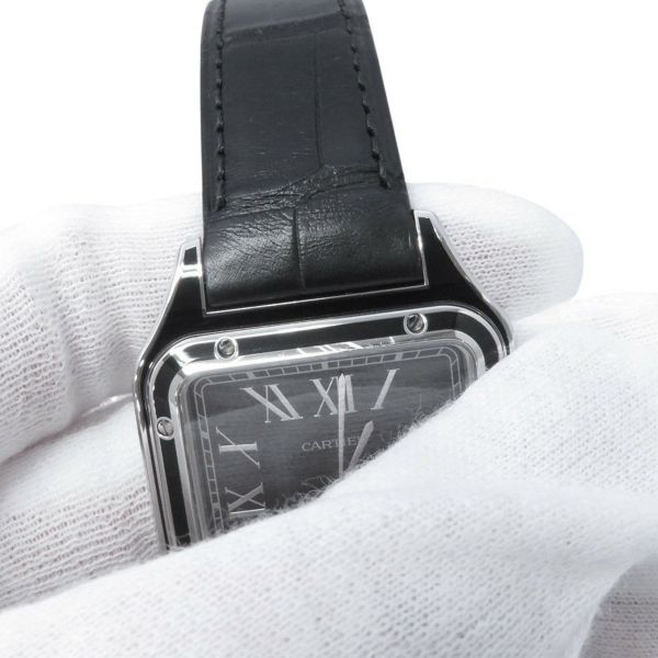 カルティエ サントス デュモン LM WSSA0046 Cartier 腕時計 黒文字盤 手巻き