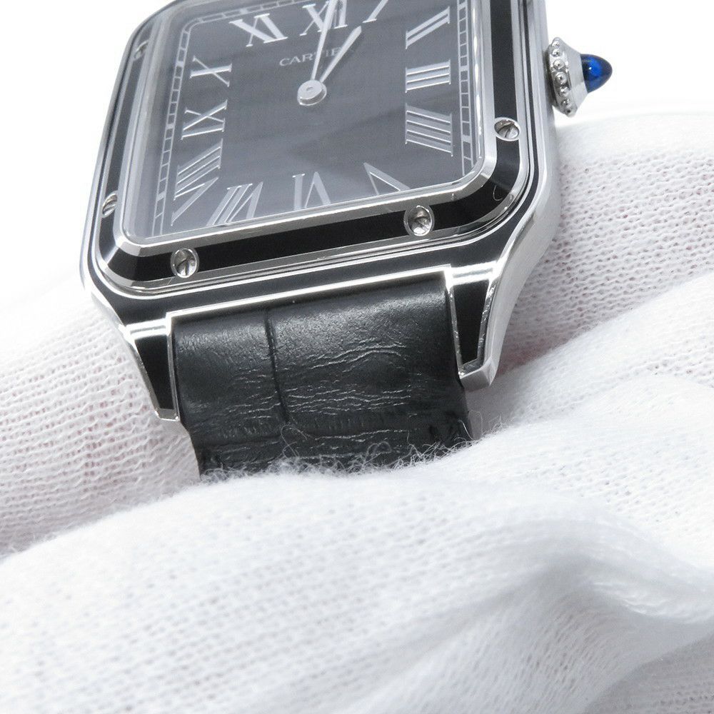 カルティエ サントス デュモン LM WSSA0046 Cartier 腕時計 黒文字盤 手巻き