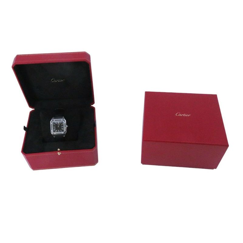 カルティエ サントス デュモン LM WSSA0046 Cartier 腕時計 黒文字盤 手巻き