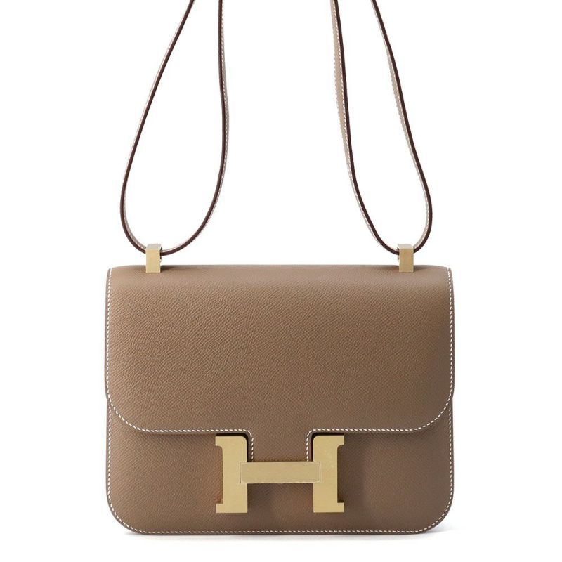 エルメス ショルダーバッグ コンスタンス24 ミロワール エトゥープ/マットゴールド金具 エプソン K刻印