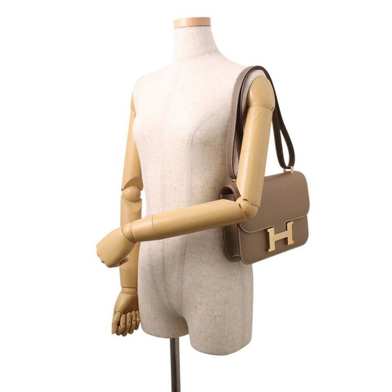 エルメス ショルダーバッグ コンスタンス24 ミロワール エトゥープ/マットゴールド金具 エプソン K刻印