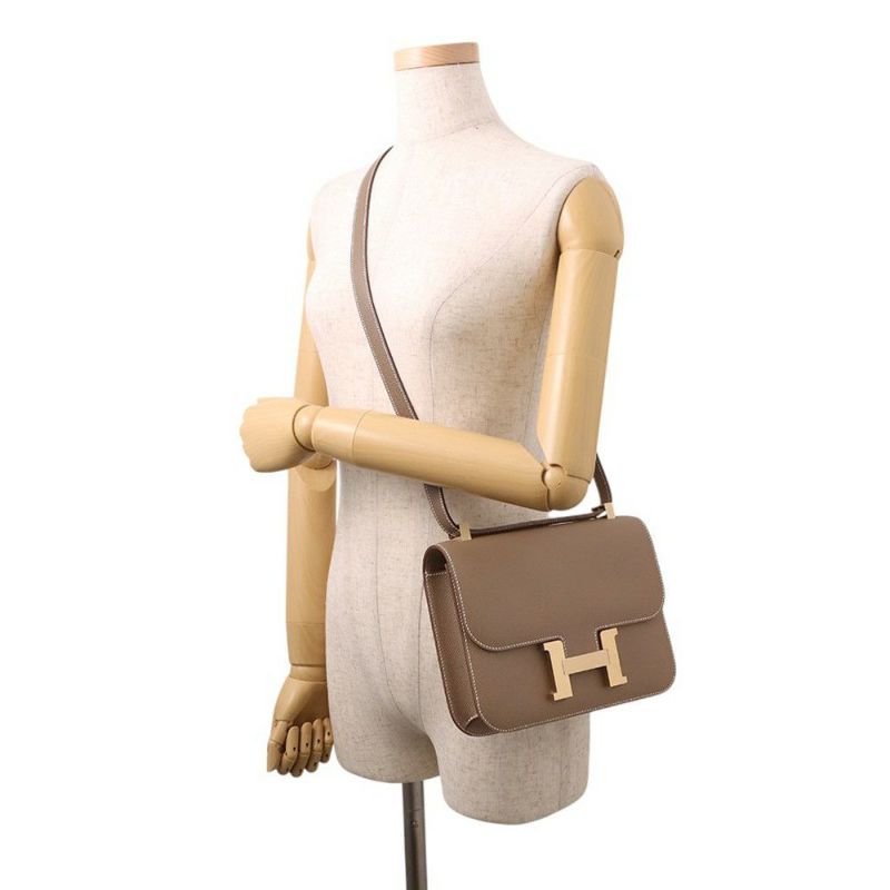 エルメス ショルダーバッグ コンスタンス24 ミロワール エトゥープ/マットゴールド金具 エプソン K刻印