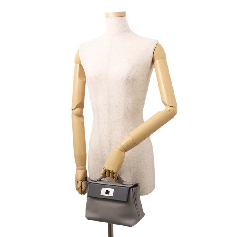 エルメス 24/24 サック ヴァンキャトル ミニ  グリメイヤー/ブラック/シルバー金具 エバーカラー/スイフト W刻印 2wayショルダー 黒