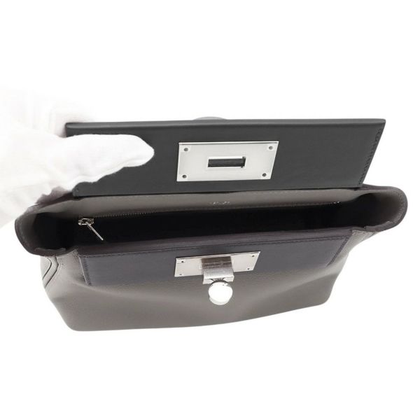 エルメス 24/24 サック ヴァンキャトル ミニ  グリメイヤー/ブラック/シルバー金具 エバーカラー/スイフト W刻印 2wayショルダー 黒