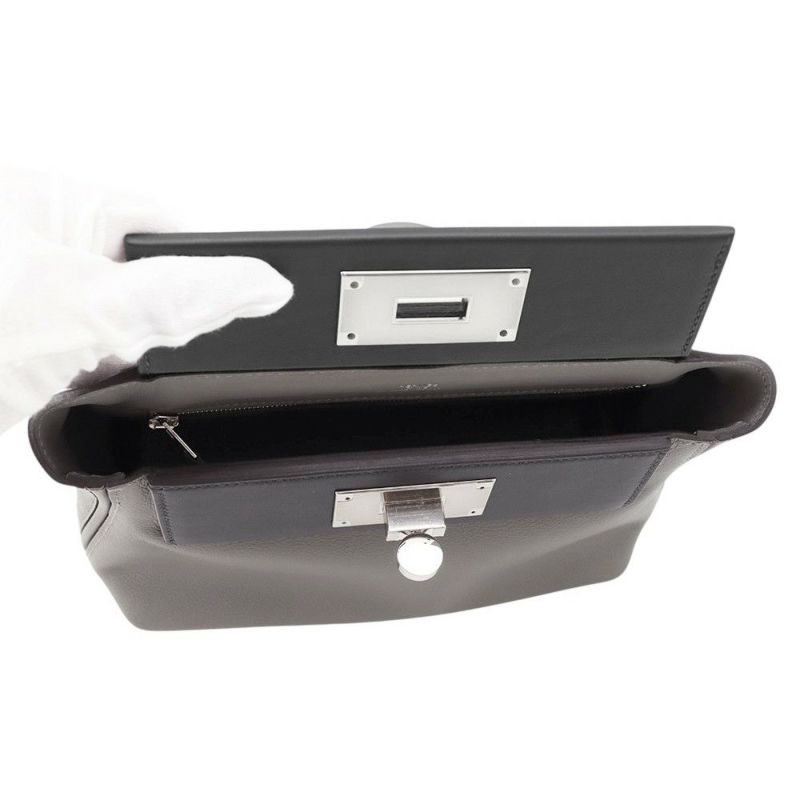 エルメス 24/24 サック ヴァンキャトル ミニ  グリメイヤー/ブラック/シルバー金具 エバーカラー/スイフト W刻印 2wayショルダー 黒