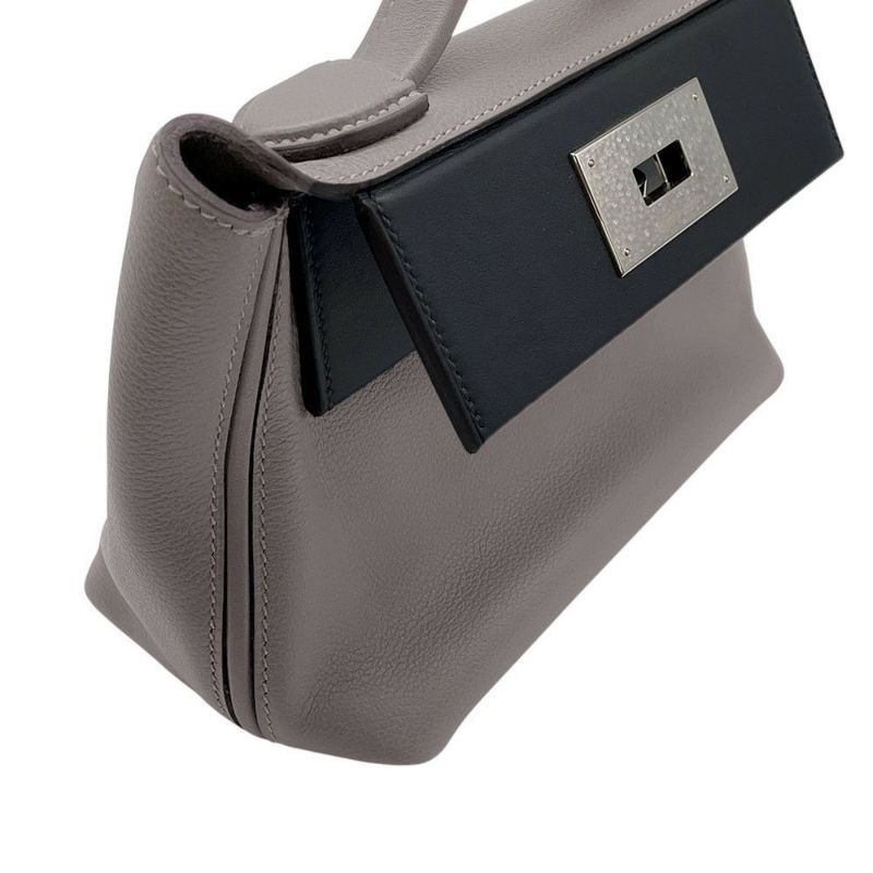 エルメス 24/24 サック ヴァンキャトル ミニ  グリメイヤー/ブラック/シルバー金具 エバーカラー/スイフト W刻印 2wayショルダー 黒