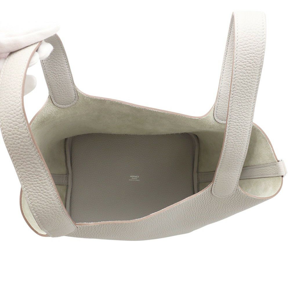 エルメス ハンドバッグ ピコタンロックMM ベトン/シルバー金具 トリヨンクレマンス U刻印