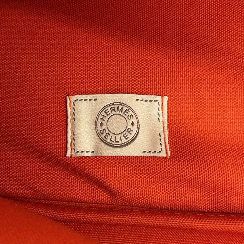 エルメス ドッグキャリーバッグ ネイビー/シルバー金具 キャンバス W刻印 HERMES 小型ペットキャリー