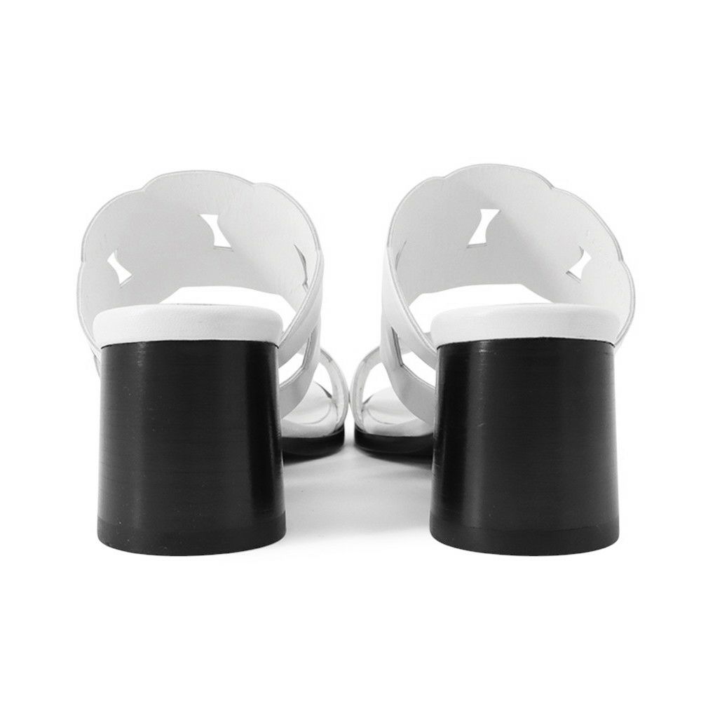 エルメス サンダル ギャビー レザー レディースサイズ37 HERMES 靴 ヒール 白